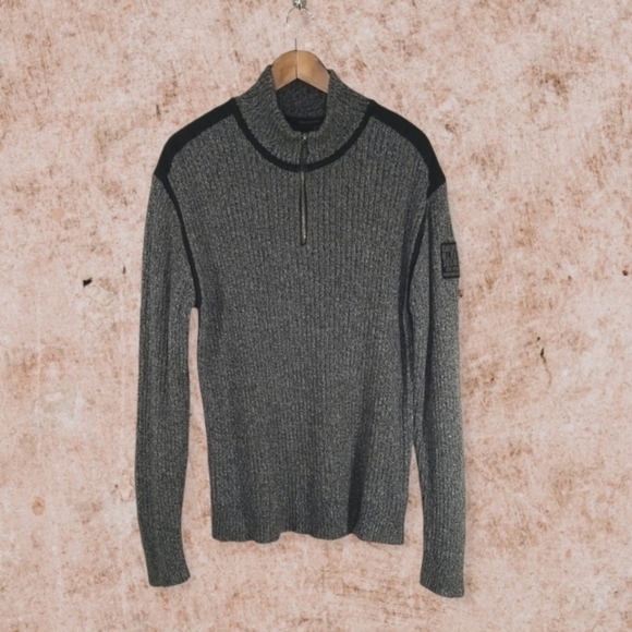 Calvin Klein Jeans Men's Sweater Size X 1/4 Zip Cotton Form Fitting Fisherman - Picture 1 of 7
